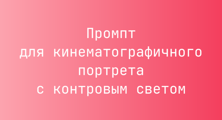 Промпт для кинематографичного портрета с контровым светом