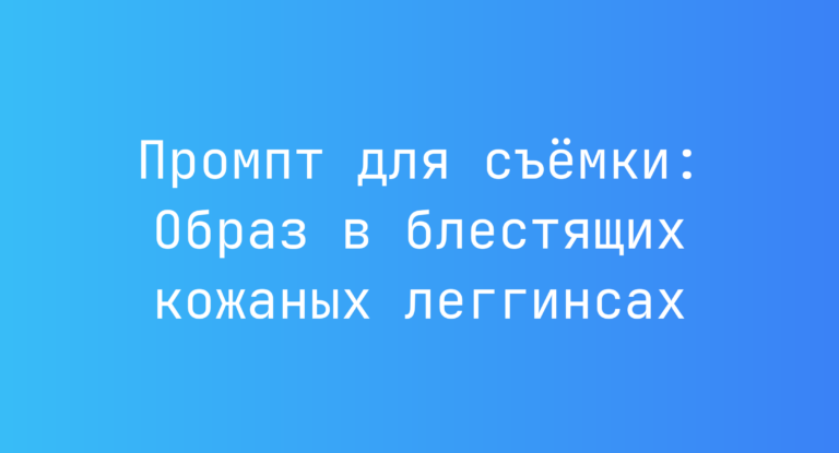 Промпт для съёмки: Образ в блестящих кожаных леггинсах