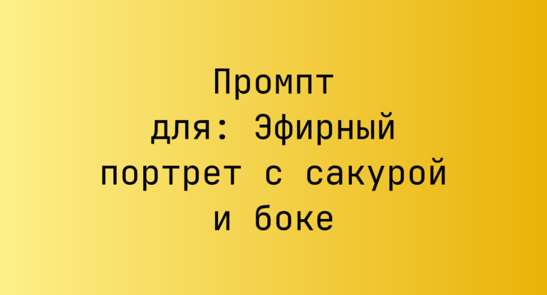 Промпт для: Эфирный портрет с сакурой и боке