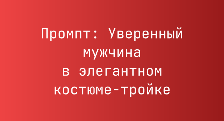 Промпт: Уверенный мужчина в элегантном костюме-тройке