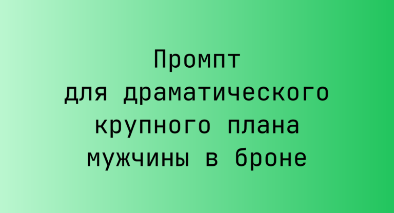 Промпт для драматического крупного плана мужчины в броне