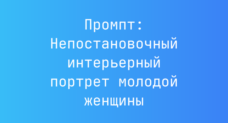 Промпт: Непостановочный интерьерный портрет молодой женщины
