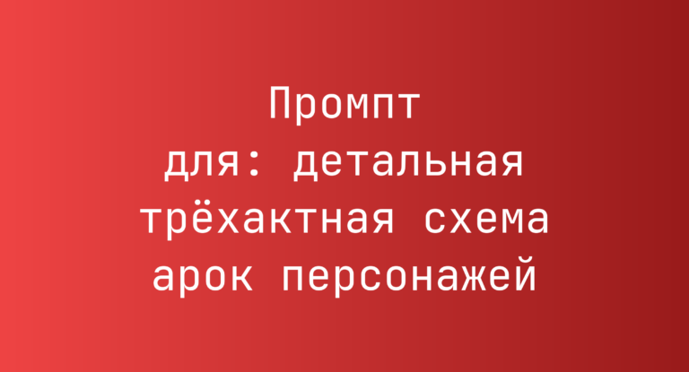 Промпт для: детальная трёхактная схема арок персонажей