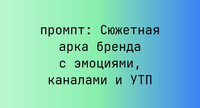 Сюжетная арка бренда с эмоциями, каналами и УТП