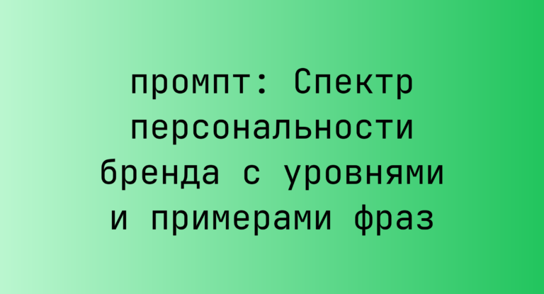 Спектр персональности бренда с уровнями и примерами фраз