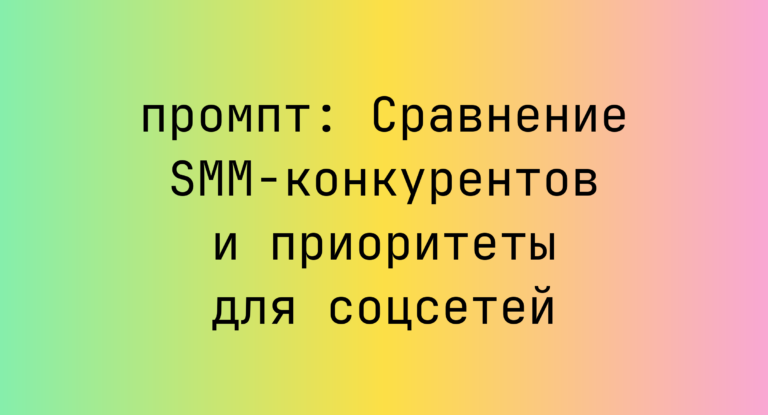 Сравнение SMM-конкурентов и приоритеты для соцсетей