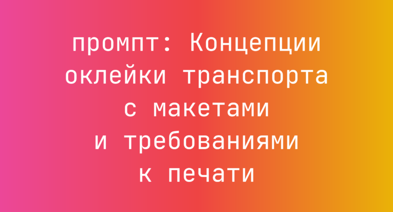 Концепции оклейки транспорта с макетами и требованиями к печати