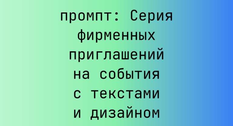 Серия фирменных приглашений на события с текстами и дизайном
