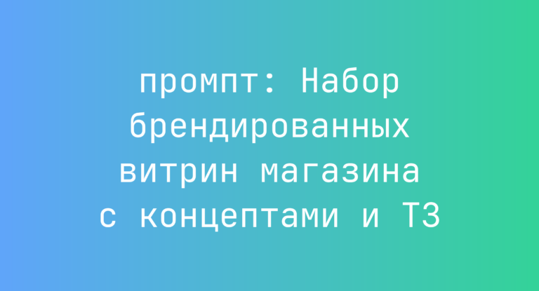 Набор брендированных витрин магазина с концептами и ТЗ