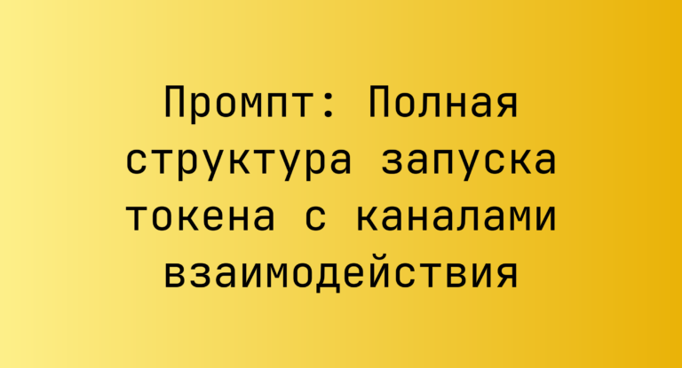 Промпт: Полная структура запуска токена с каналами взаимодействия