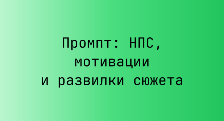 Промпт: НПС, мотивации и развилки сюжета