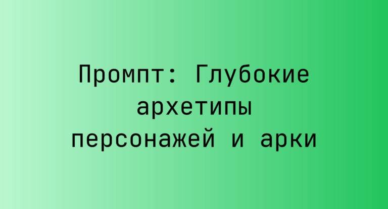 Промпт: Глубокие архетипы персонажей и арки