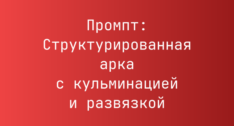 Промпт: Структурированная арка с кульминацией и развязкой