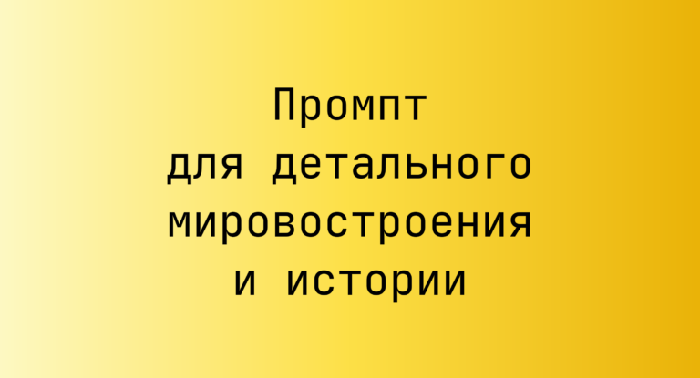 Промпт для детального мировостроения и истории