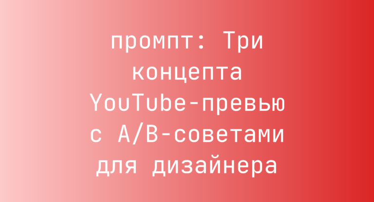 Три концепта YouTube-превью с A/B-советами для дизайнера