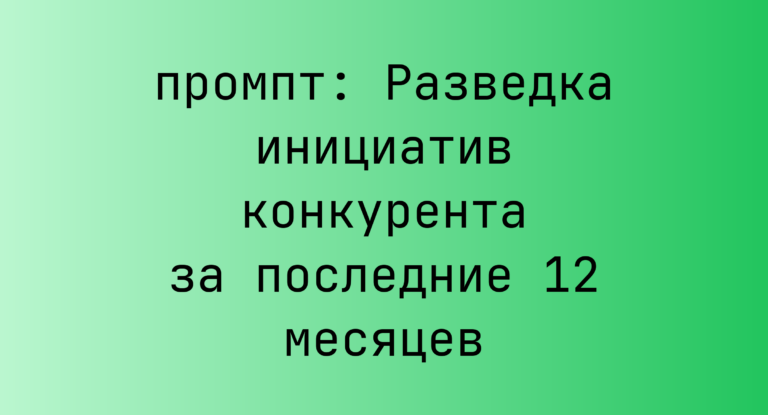 Разведка инициатив конкурента за последние 12 месяцев