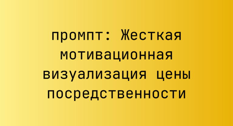 Жесткая мотивационная визуализация цены посредственности