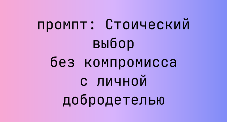 Стоический выбор без компромисса с личной добродетелью