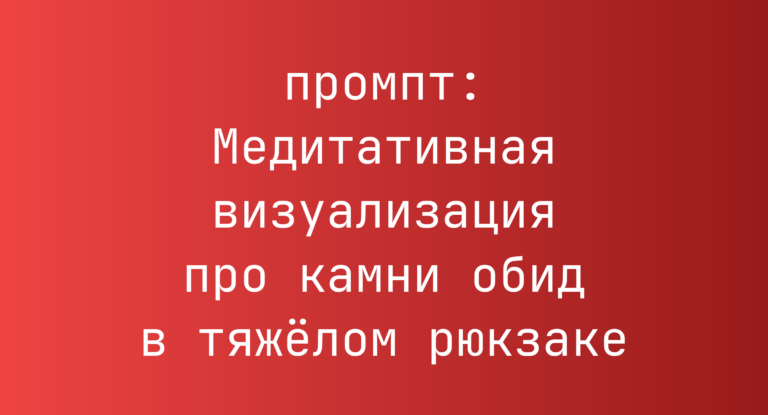 Медитативная визуализация про камни обид в тяжёлом рюкзаке