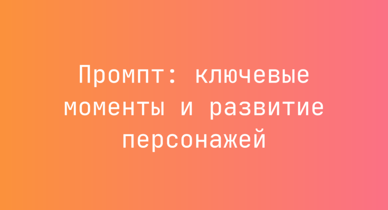 Промпт: ключевые моменты и развитие персонажей