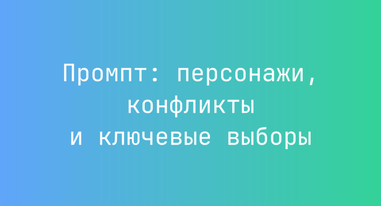Промпт: персонажи, конфликты и ключевые выборы