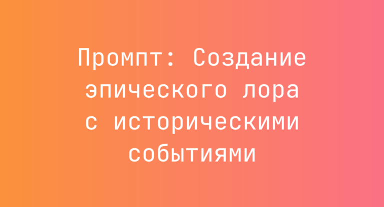 Промпт: Создание эпического лора с историческими событиями
