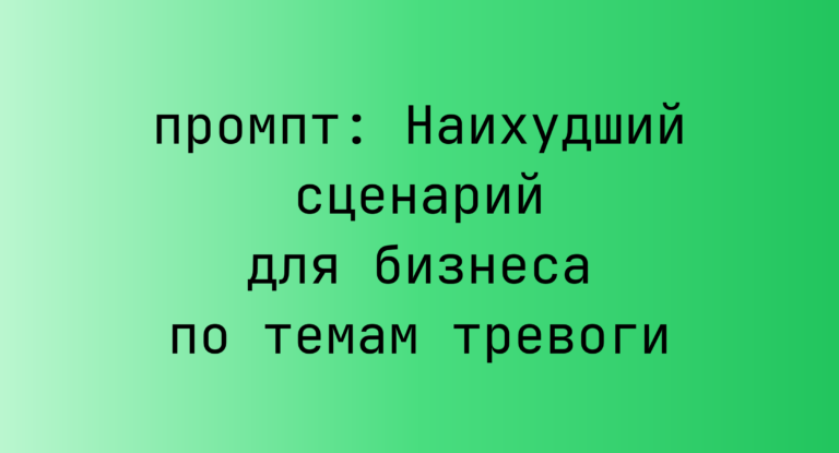 Наихудший сценарий для бизнеса по темам тревоги