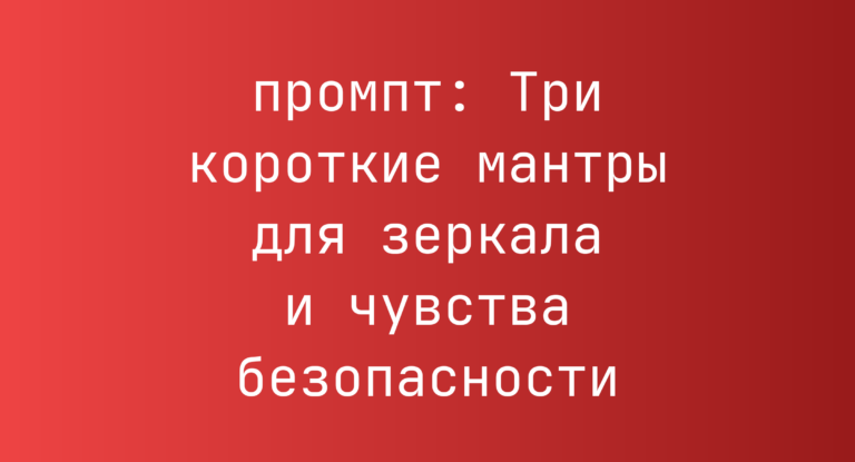Три короткие мантры для зеркала и чувства безопасности