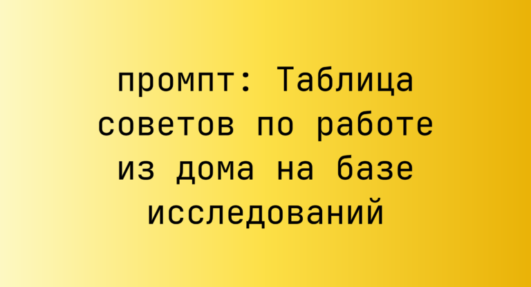 Таблица советов по работе из дома на базе исследований