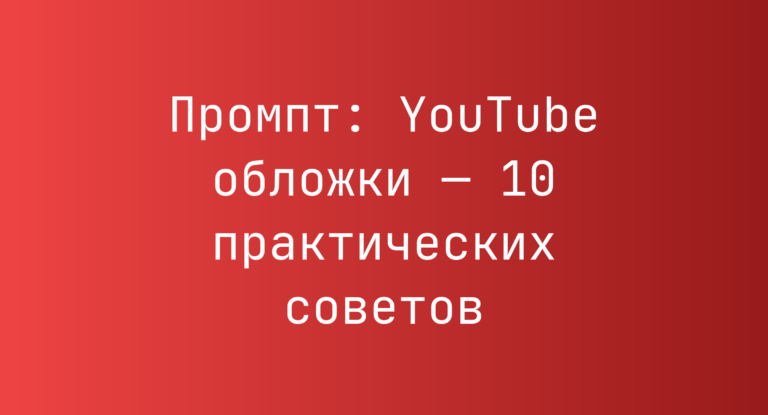 Промпт: YouTube обложки — 10 практических советов
