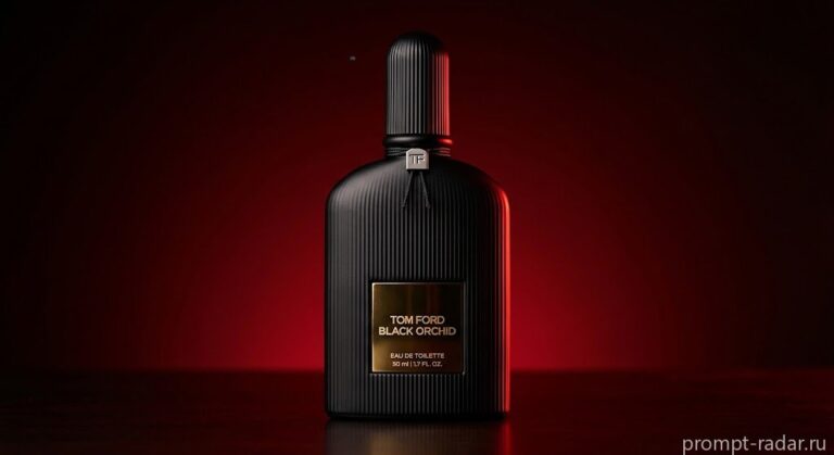 Промпт: Роскошный крупный план флакона Tom Ford Black Orchid