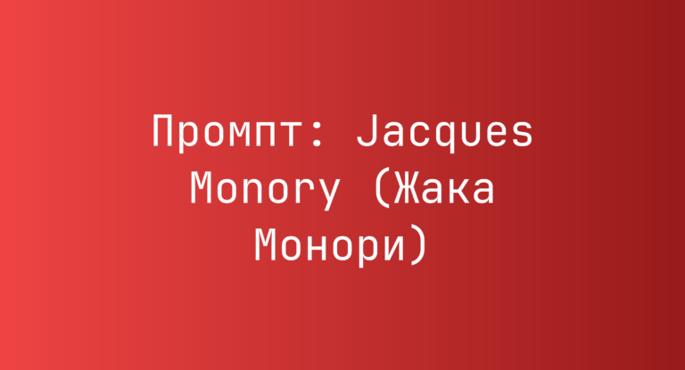 Промпт: Jacques Monory (Жака Монори)