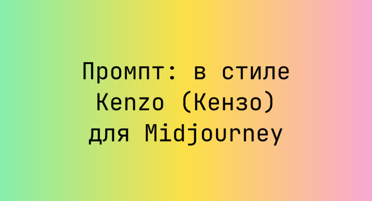 Промпт: в стиле Kenzo (Кензо) для Midjourney