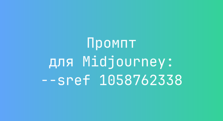 Промпт для Midjourney: –sref 1058762338