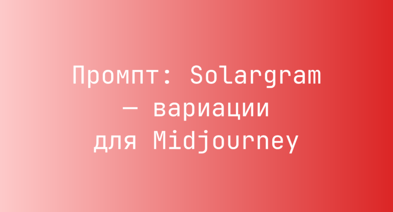 Промпт: Solargram — вариации для Midjourney