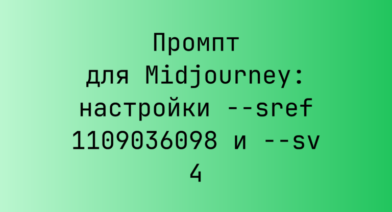 Промпт для Midjourney: настройки –sref 1109036098 и –sv 4