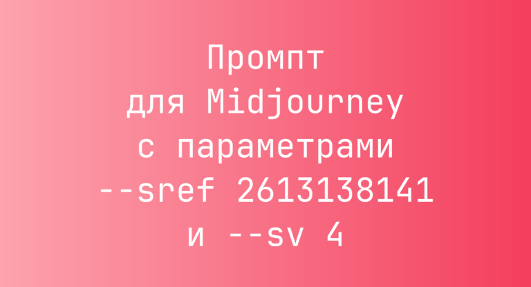 Промпт для Midjourney с параметрами –sref 2613138141 и –sv 4