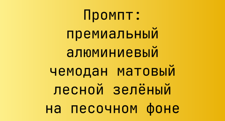 Промпт: премиальный алюминиевый чемодан матовый лесной зеленый на песочном фоне