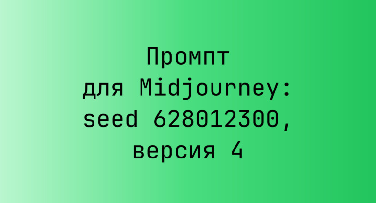 Промпт для Midjourney: seed 628012300, версия 4