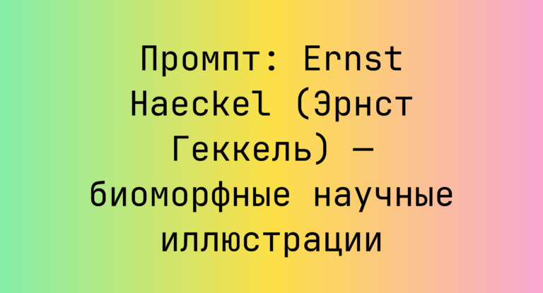 Промпт: Ernst Haeckel (Эрнст Геккель) — биоморфные научные иллюстрации