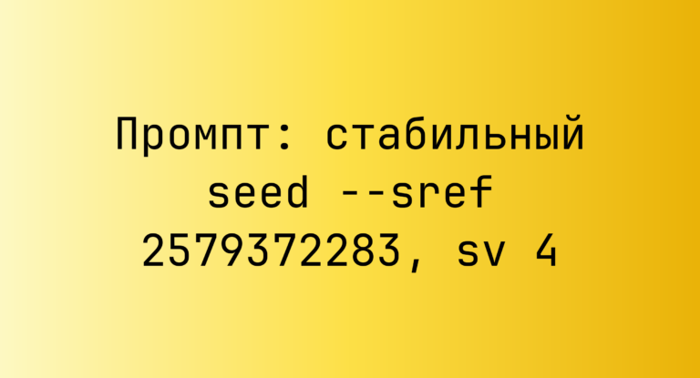 Промпт: стабильный seed –sref 2579372283, sv 4