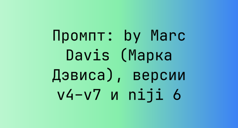 Промпт: by Marc Davis (Марка Дэвиса), версии v4–v7 и niji 6