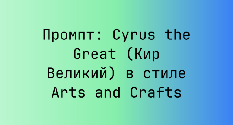 Промпт: Cyrus the Great (Кир Великий) в стиле Arts and Crafts