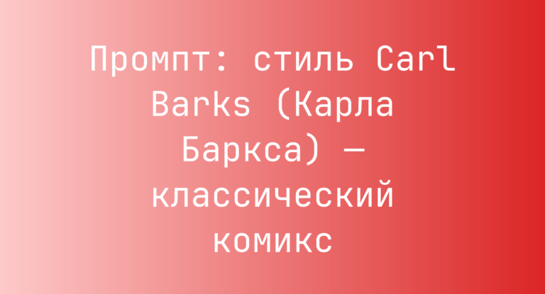 Промпт: стиль Carl Barks (Карла Баркса) — классический комикс