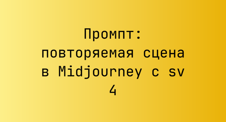 Промпт: повторяемая сцена в Midjourney с sv 4