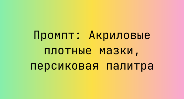 Промпт: Акриловые плотные мазки, персиковая палитра