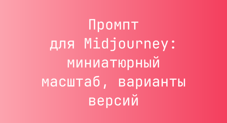 Промпт для Midjourney: миниатюрный масштаб, варианты версий