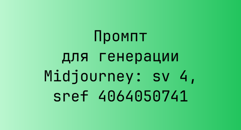 Промпт для генерации Midjourney: sv 4, sref 4064050741