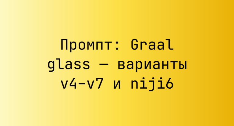Промпт: Graal glass — варианты v4–v7 и niji6
