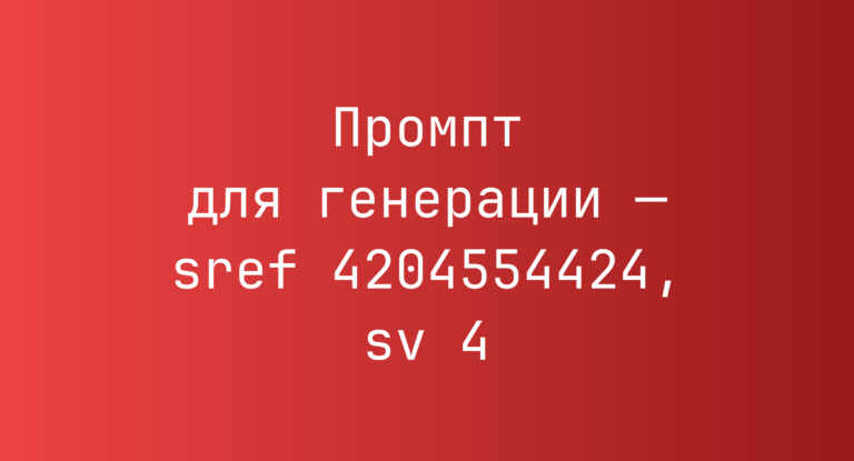 Промпт для генерации — sref 4204554424, sv 4